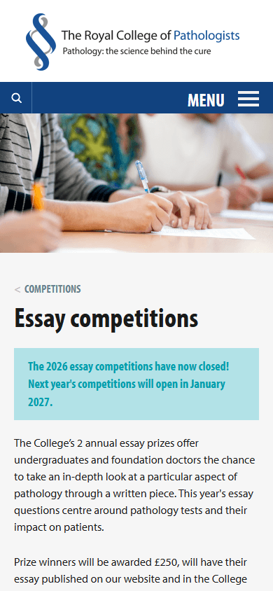 RCPath Essay Competitions page